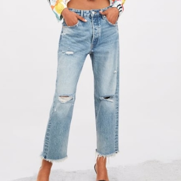 zara straight cropped jeans